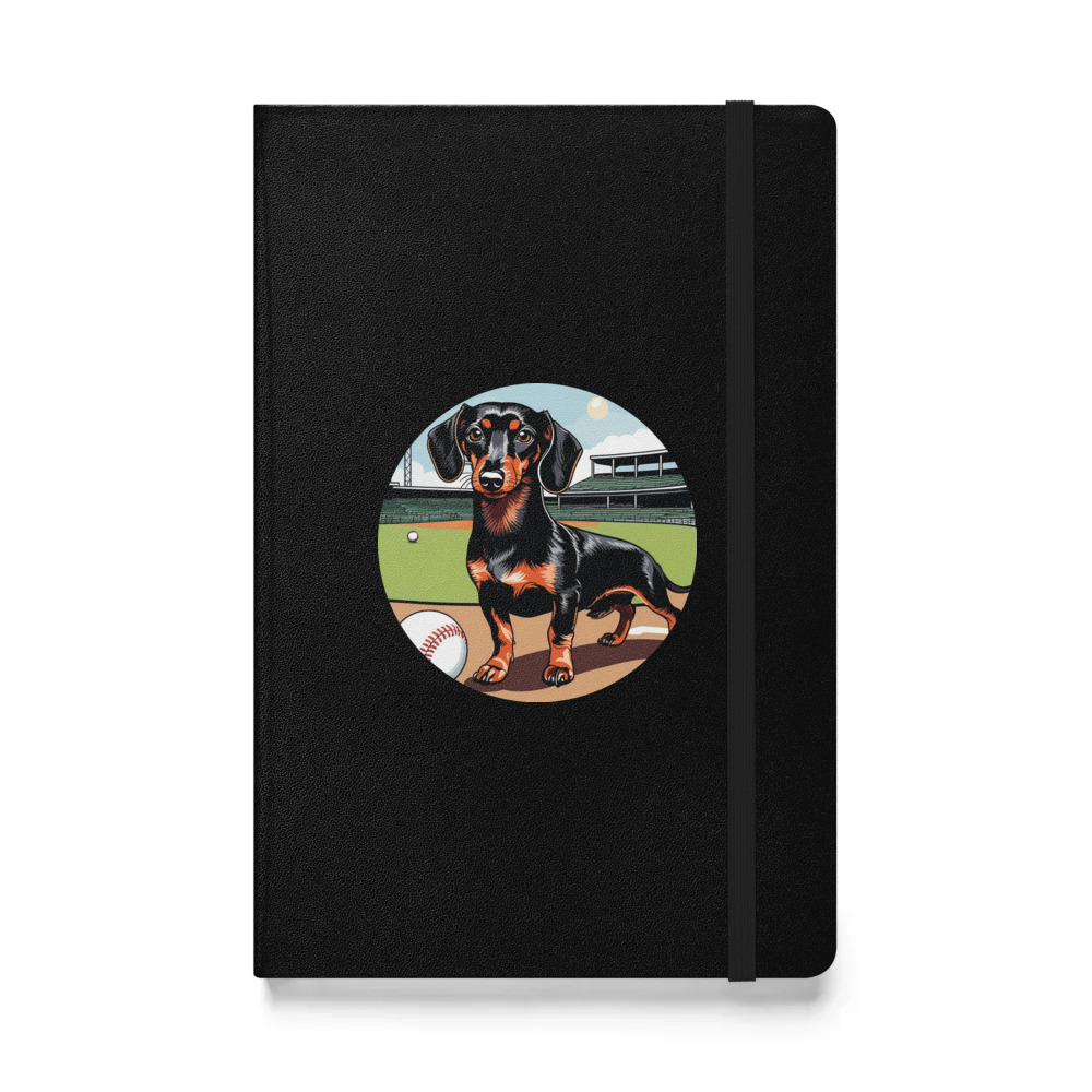 PugMug Custom Black Dachshund Hardcover Bound Notebook