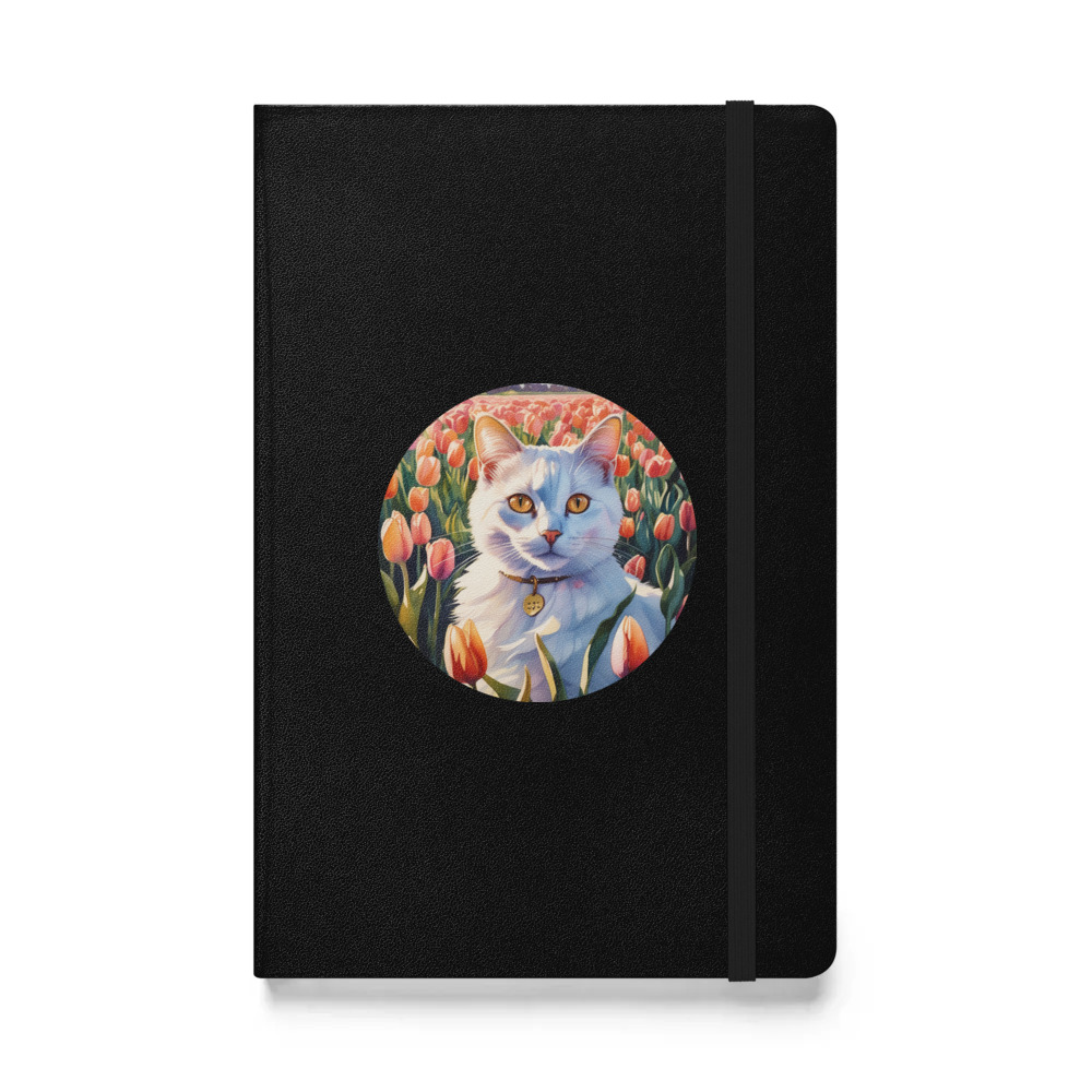 PugMug Custom White Companion Cat Hardcover Bound Notebook