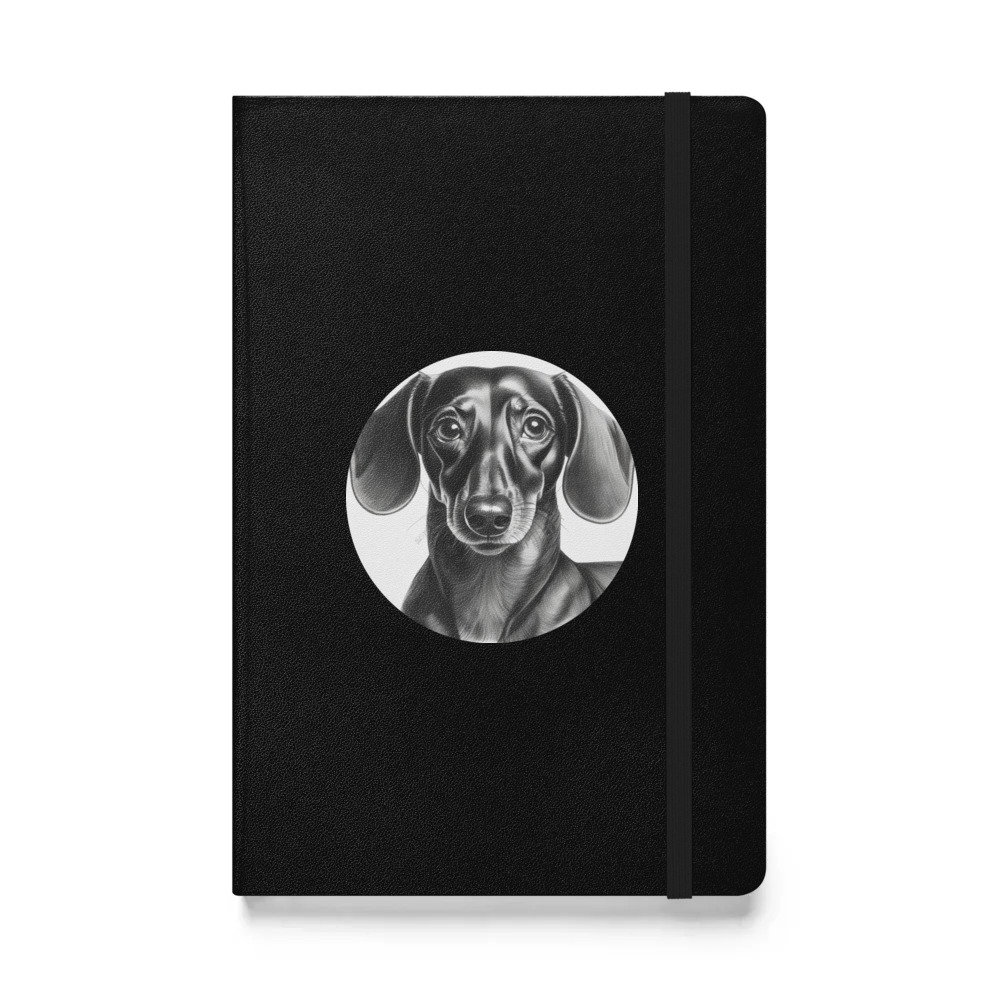 PugMug Custom Black Dachshund Hardcover Bound Notebook