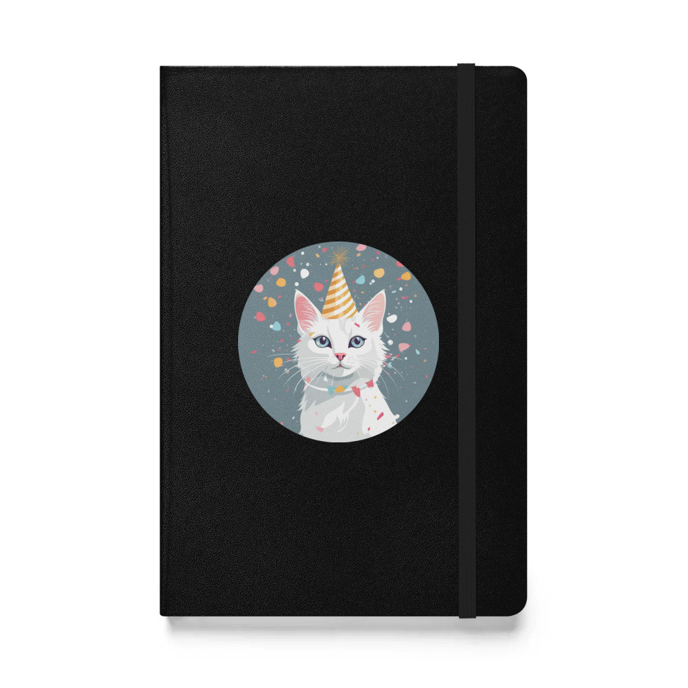 PugMug Custom White Companion Cat Hardcover Bound Notebook