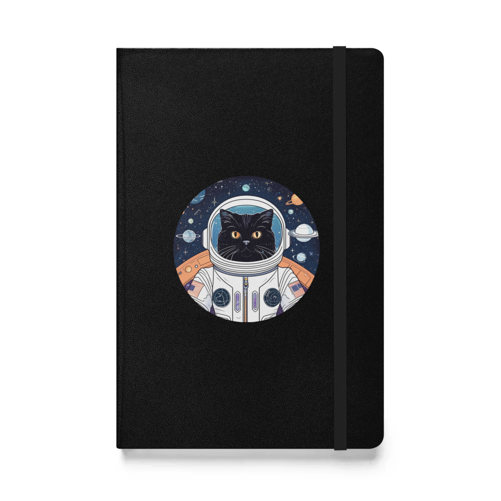 PugMug Custom Black Persian Cat Hardcover Bound Notebook