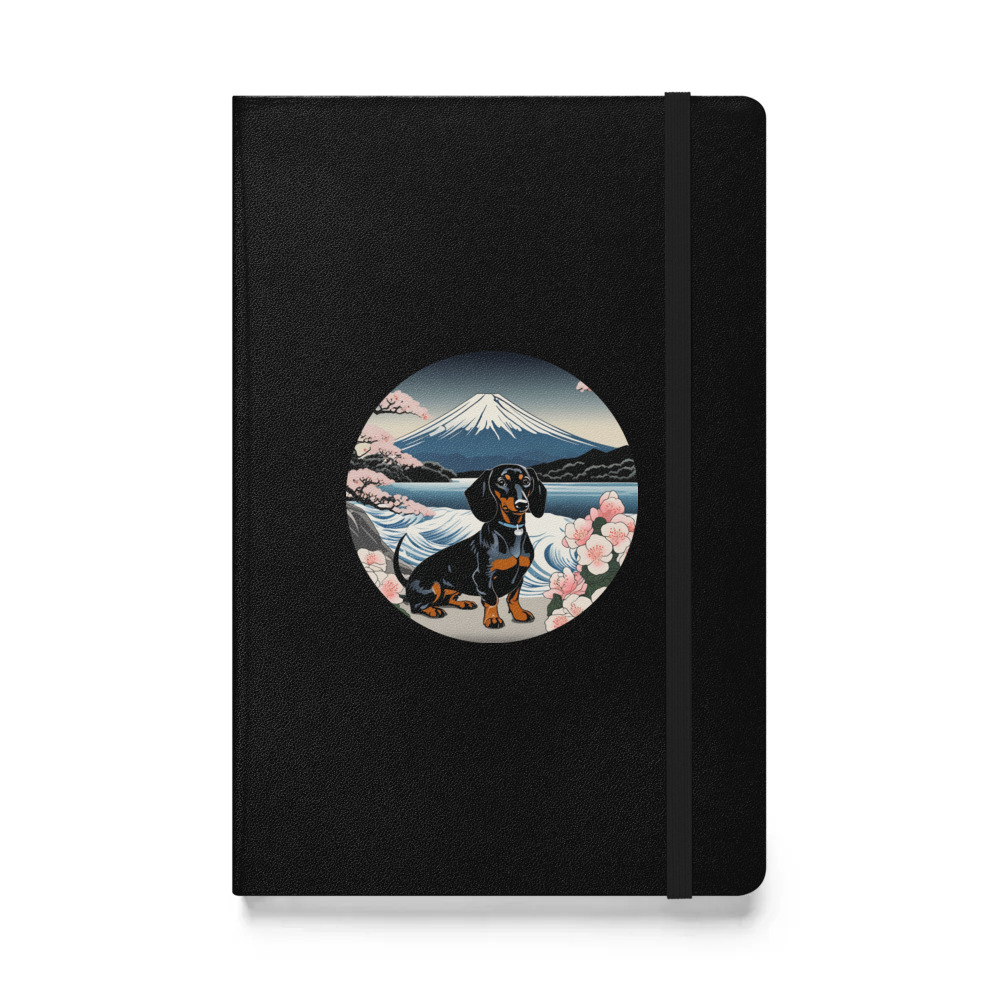 PugMug Custom Black Dachshund Hardcover Bound Notebook