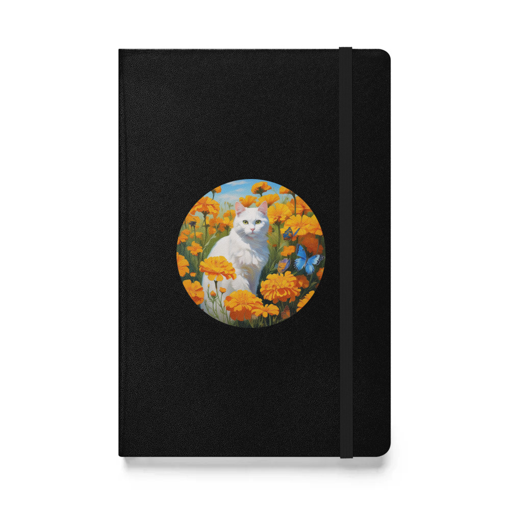 PugMug Custom White Companion Cat Hardcover Bound Notebook
