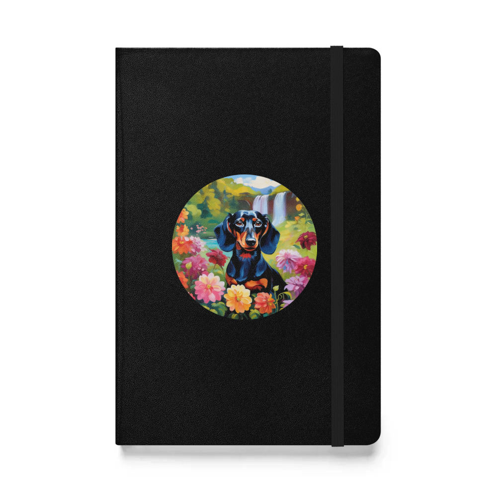PugMug Custom Black Dachshund Hardcover Bound Notebook