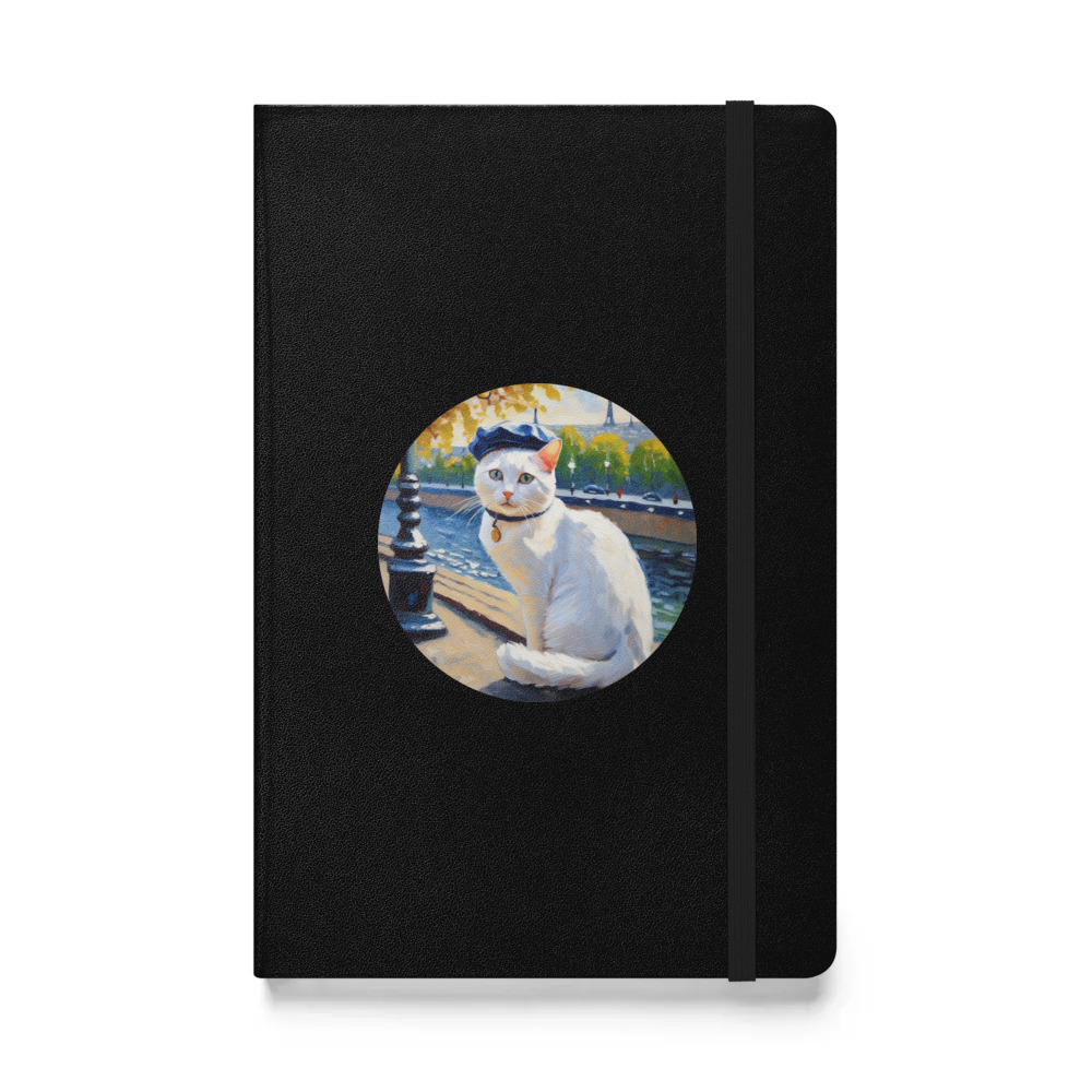 PugMug Custom White Companion Cat Hardcover Bound Notebook