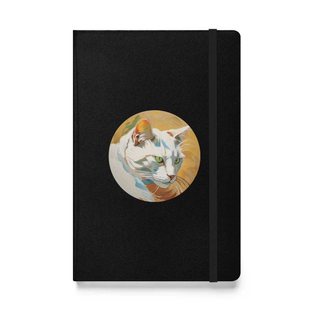 PugMug Custom White Companion Cat Hardcover Bound Notebook