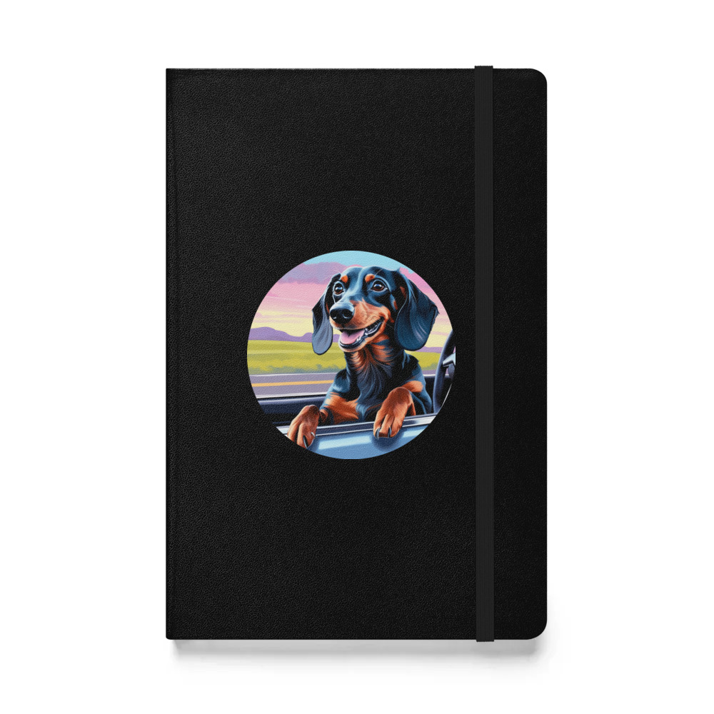 PugMug Custom Black Dachshund Hardcover Bound Notebook