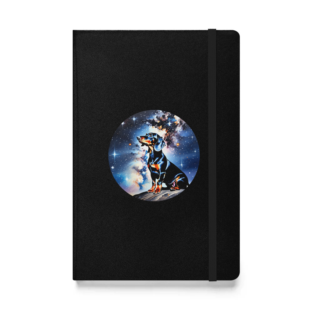 PugMug Custom Black Dachshund Hardcover Bound Notebook