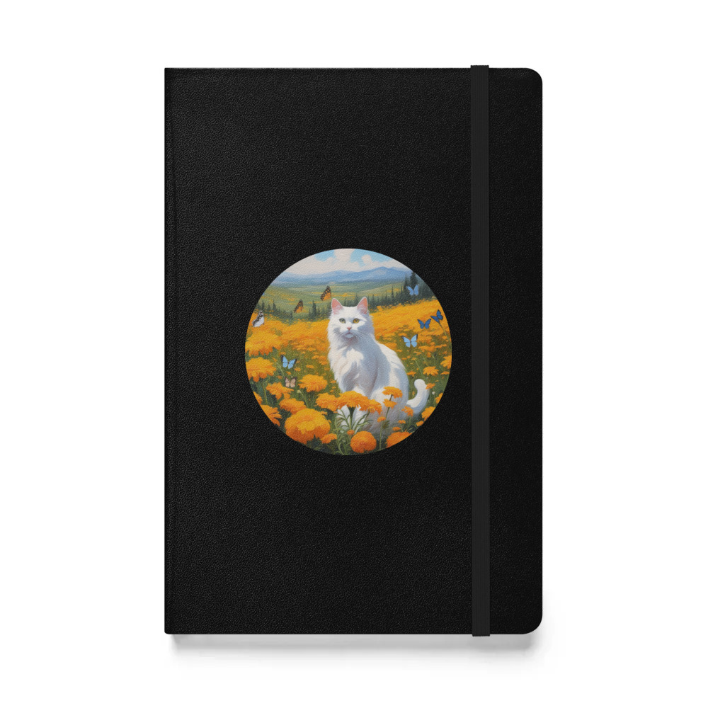 PugMug Custom White Companion Cat Hardcover Bound Notebook