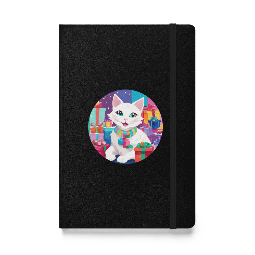 PugMug Custom White Companion Cat Hardcover Bound Notebook