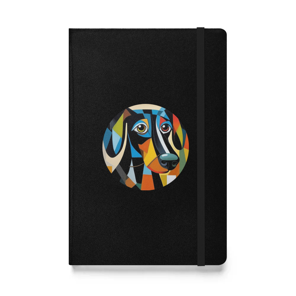 PugMug Custom Black Dachshund Hardcover Bound Notebook