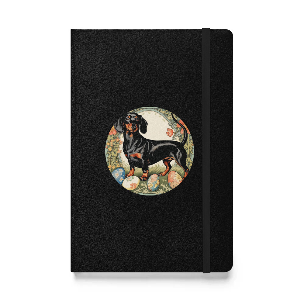 PugMug Custom Black Dachshund Hardcover Bound Notebook