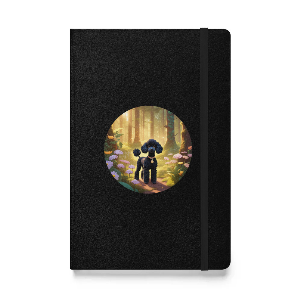 PugMug Custom Black Poodle Hardcover Bound Notebook