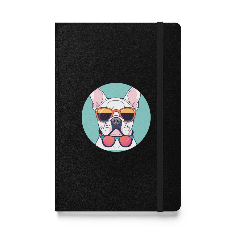 PugMug Custom White French Bulldog Hardcover Bound Notebook