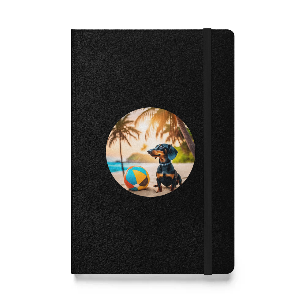 PugMug Custom Black Dachshund Hardcover Bound Notebook