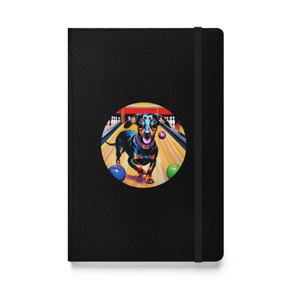 PugMug Custom Black Dachshund Hardcover Bound Notebook