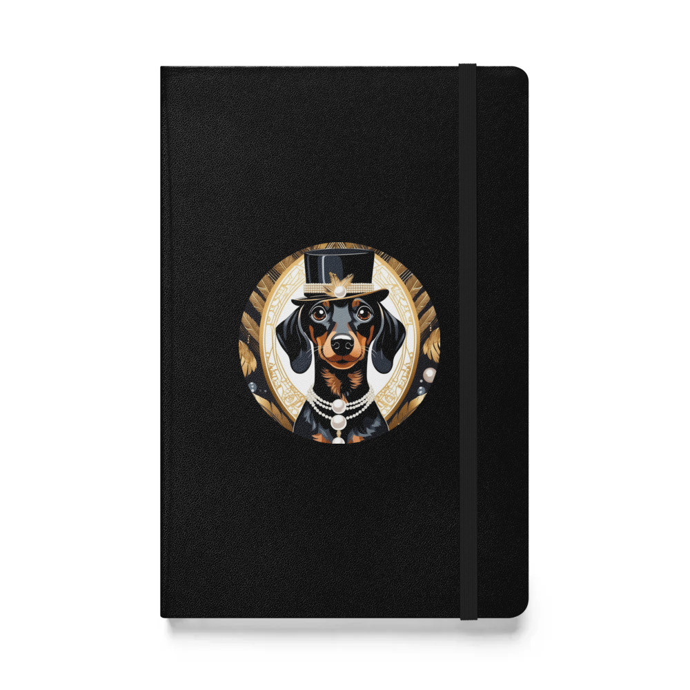 PugMug Custom Black Dachshund Hardcover Bound Notebook