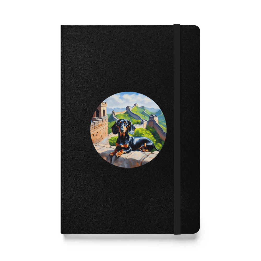 PugMug Custom Black Dachshund Hardcover Bound Notebook