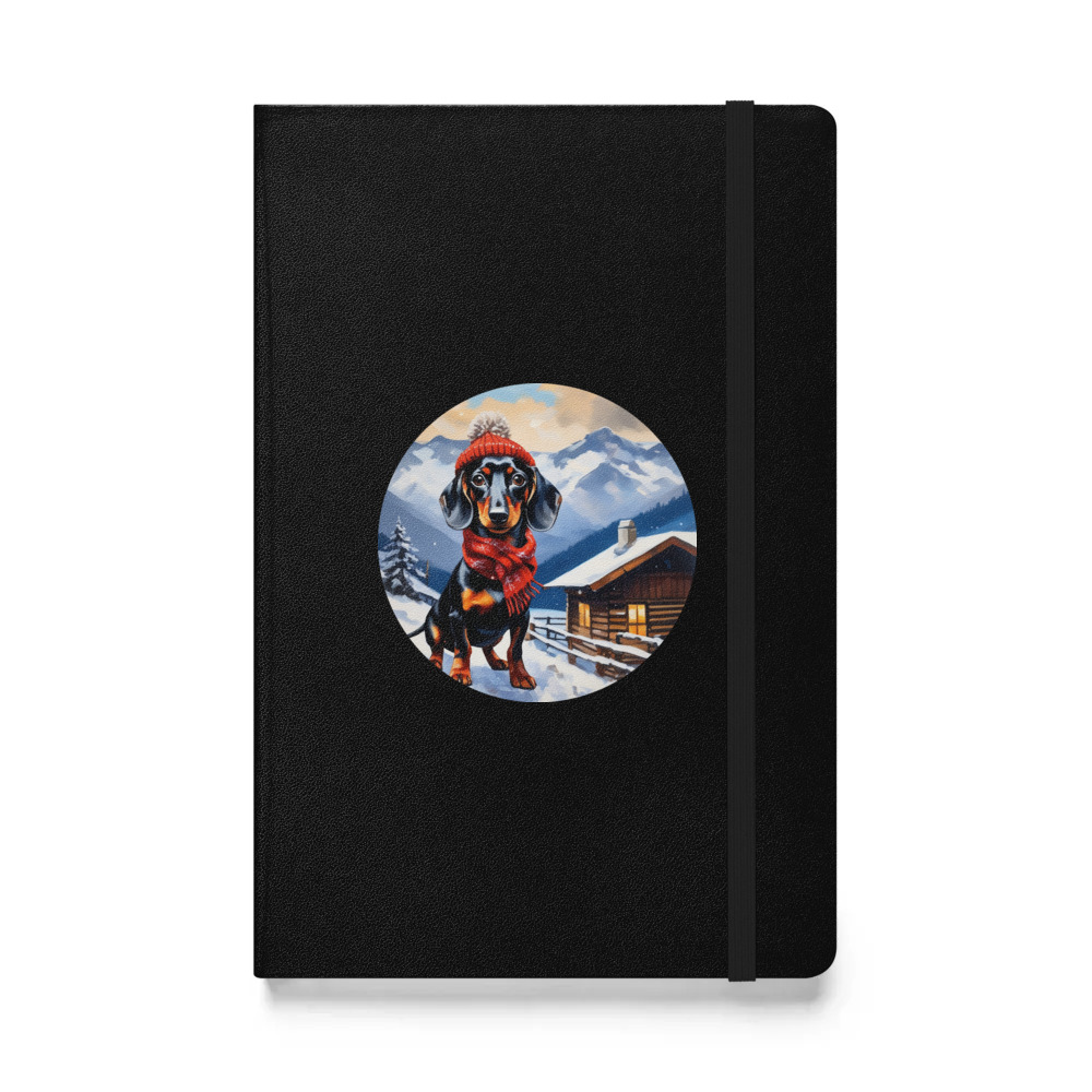 PugMug Custom Black Dachshund Hardcover Bound Notebook