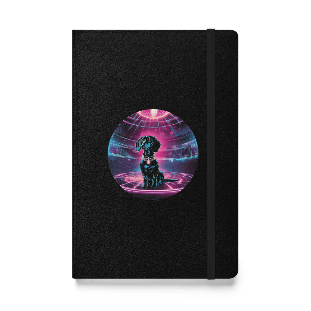 PugMug Custom Black Dachshund Hardcover Bound Notebook