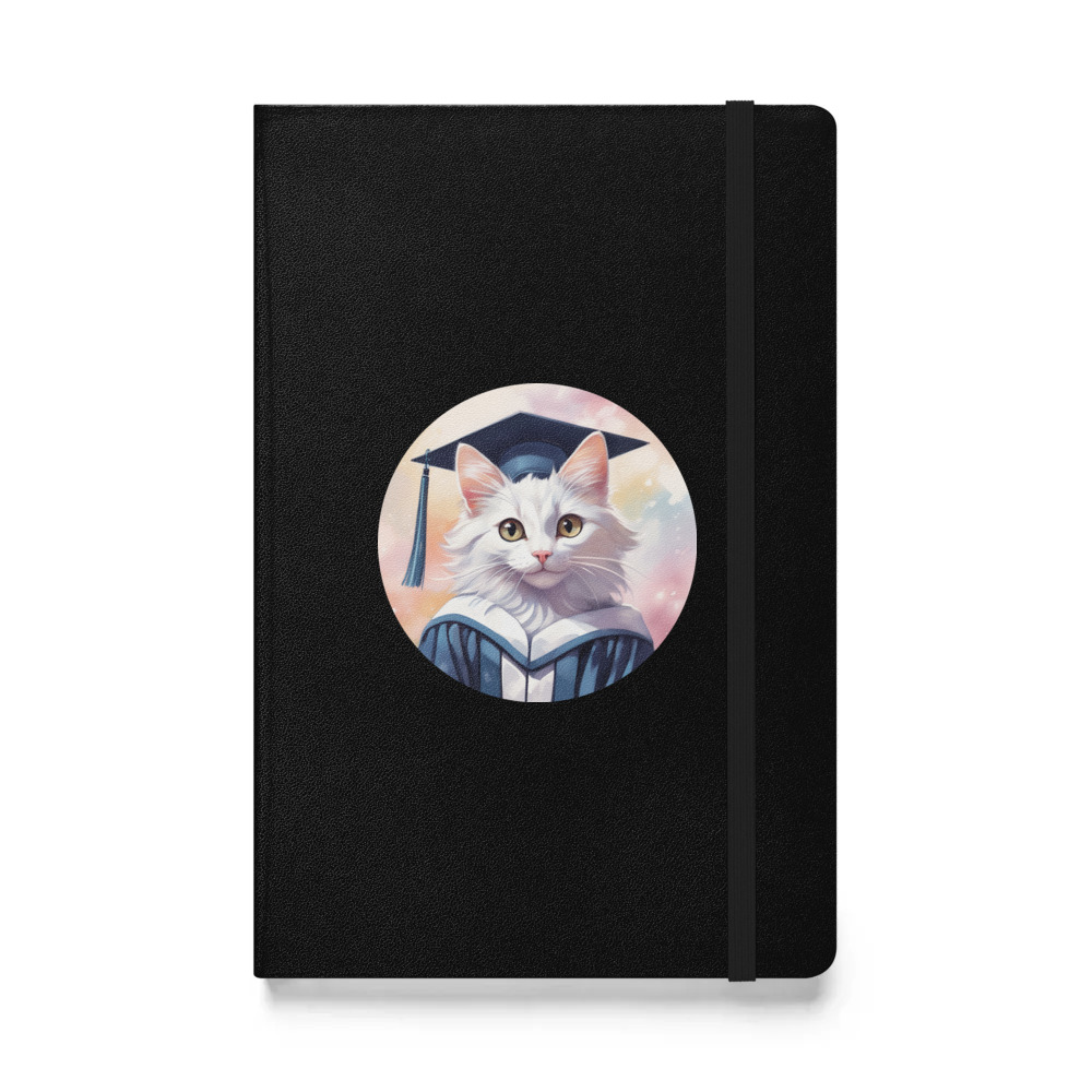 PugMug Custom White Companion Cat Hardcover Bound Notebook