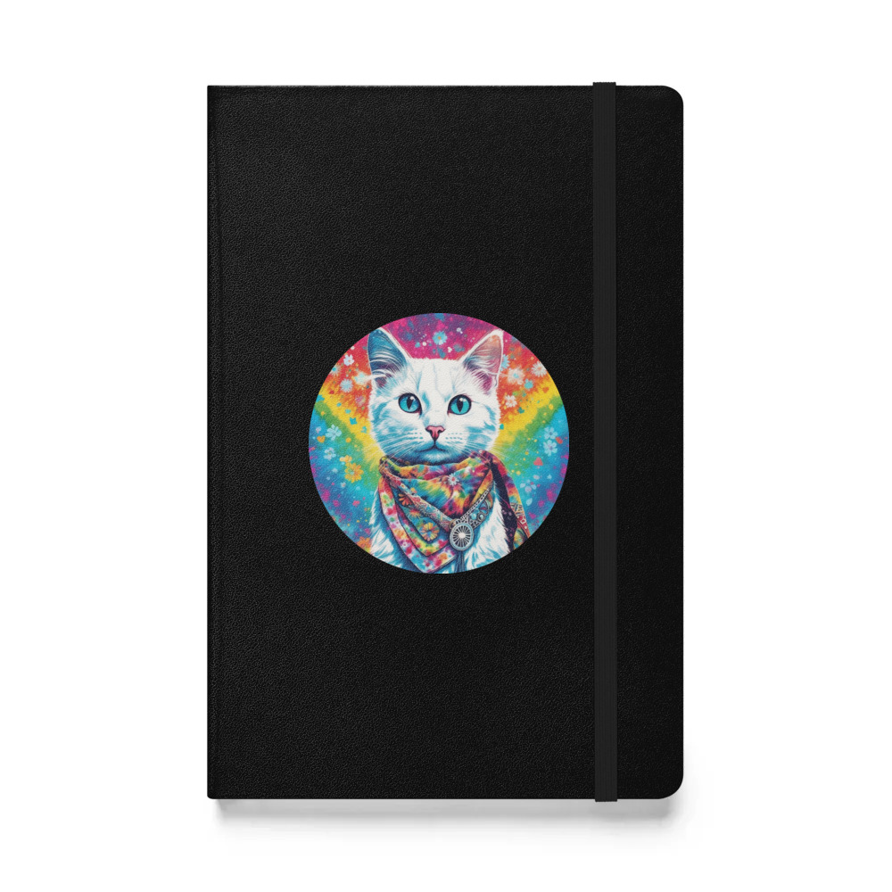 PugMug Custom White Companion Cat Hardcover Bound Notebook