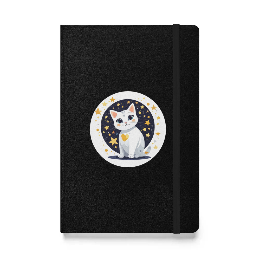 PugMug Custom White Companion Cat Hardcover Bound Notebook