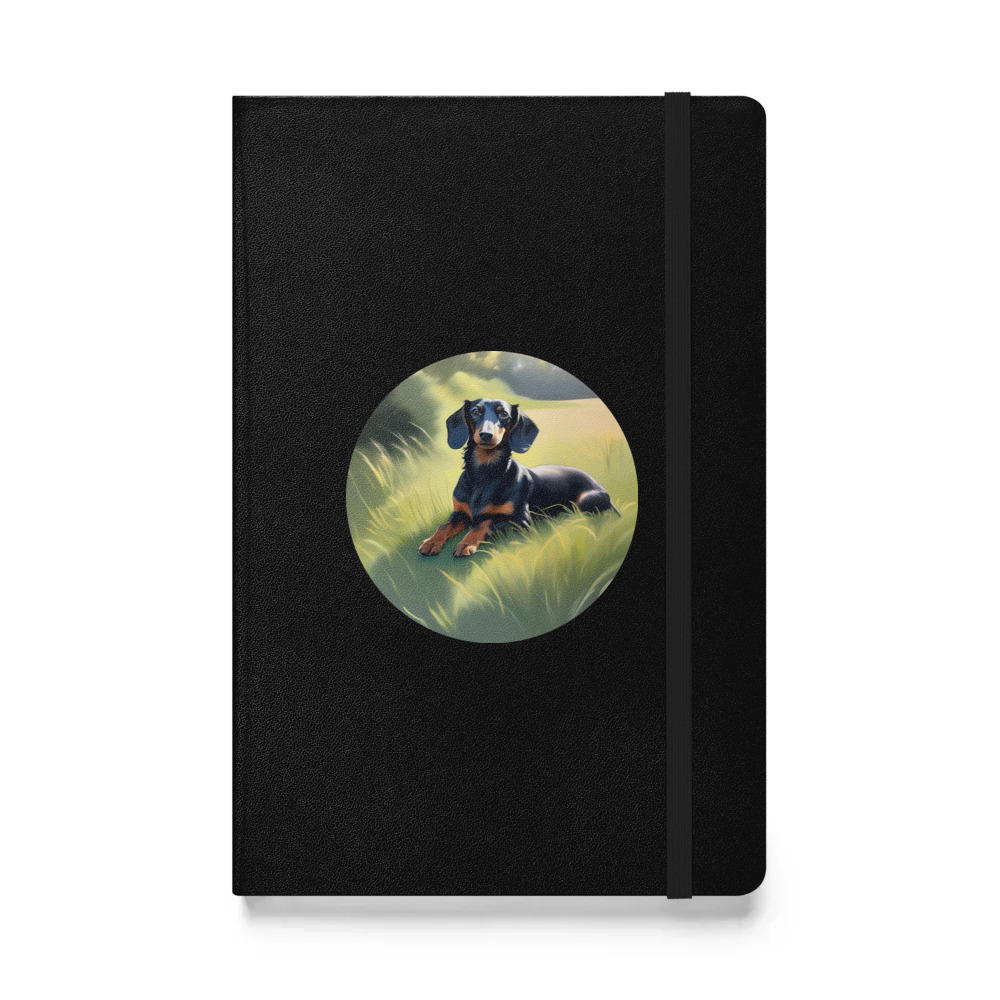 PugMug Custom Black Dachshund Hardcover Bound Notebook