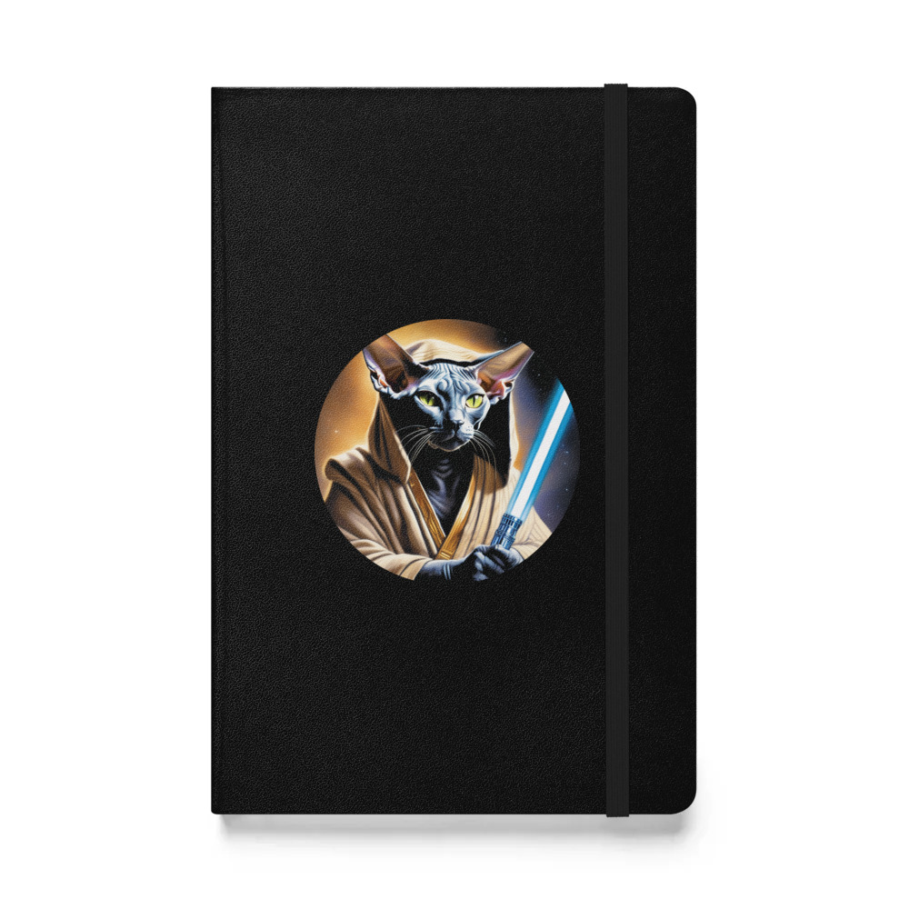 PugMug Custom Black Sphynx Cat Hardcover Bound Notebook