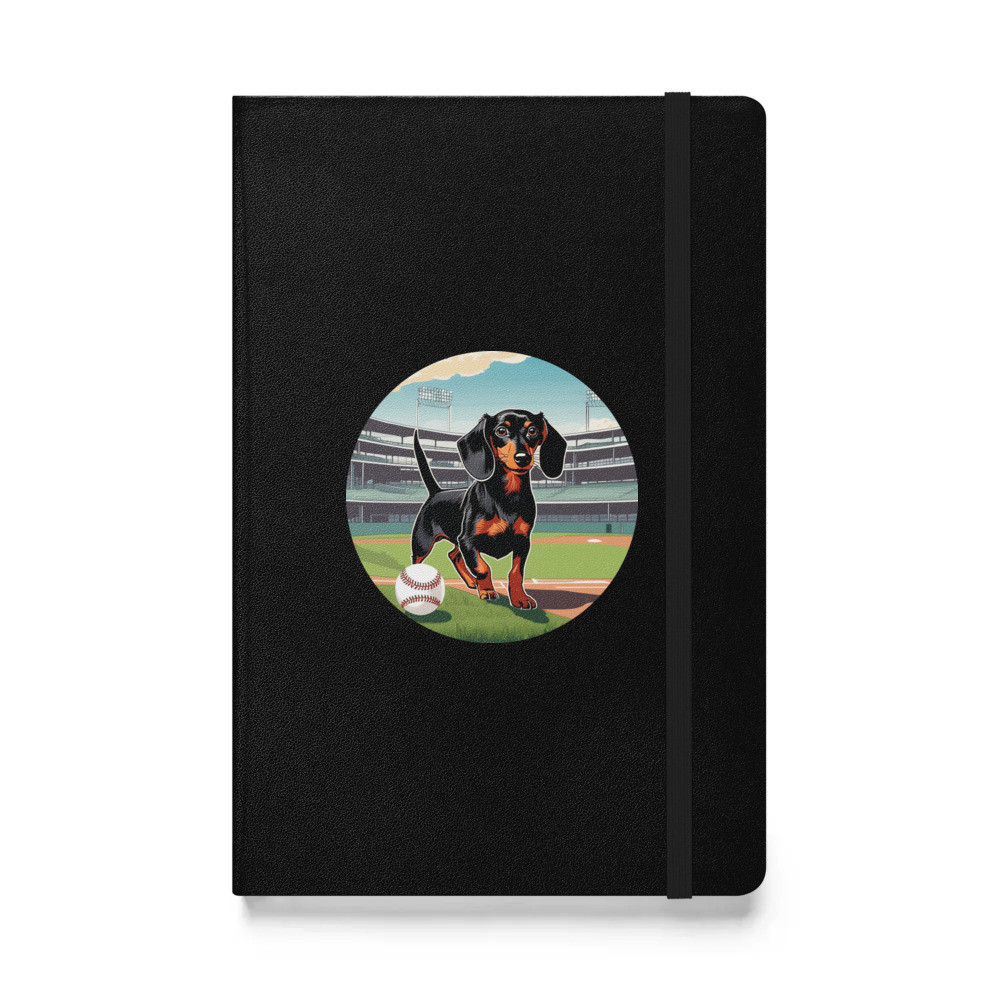 PugMug Custom Black Dachshund Hardcover Bound Notebook