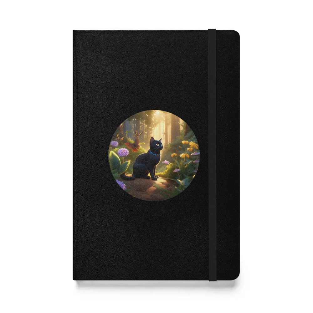 PugMug Custom Black Exotic Cat Hardcover Bound Notebook