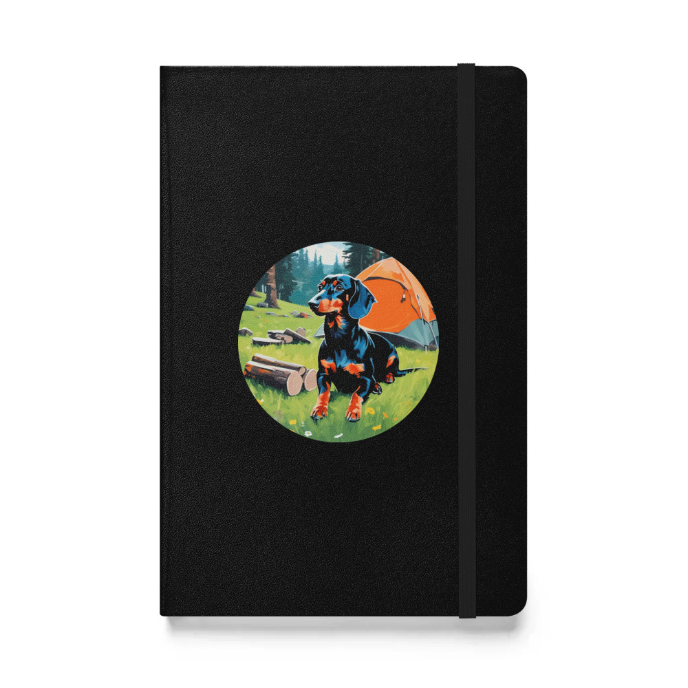 PugMug Custom Black Dachshund Hardcover Bound Notebook
