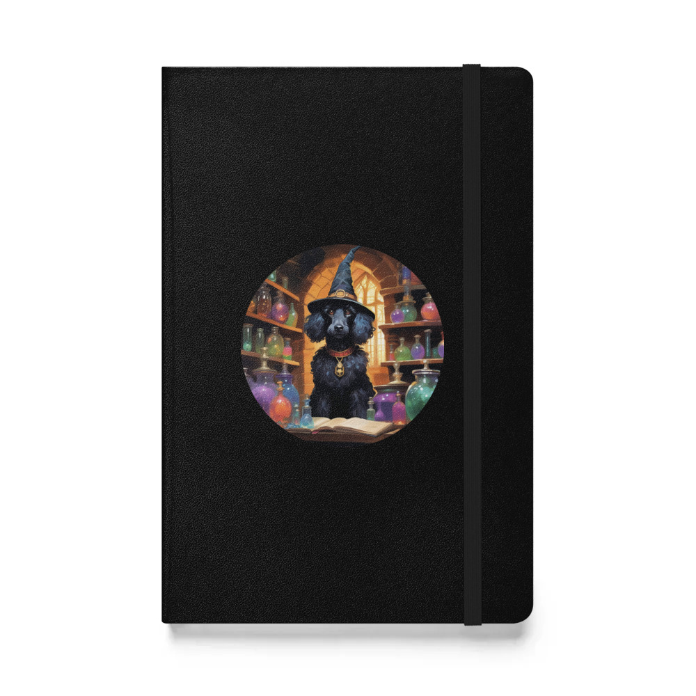 PugMug Custom Black Poodle Hardcover Bound Notebook