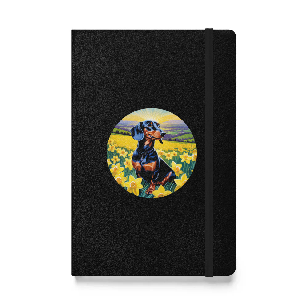 PugMug Custom Black Dachshund Hardcover Bound Notebook