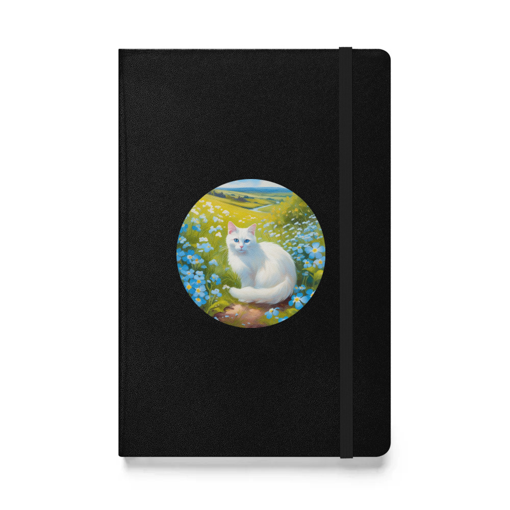 PugMug Custom White Companion Cat Hardcover Bound Notebook