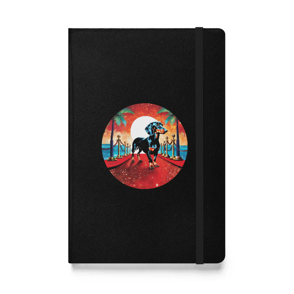 PugMug Custom Black Dachshund Hardcover Bound Notebook