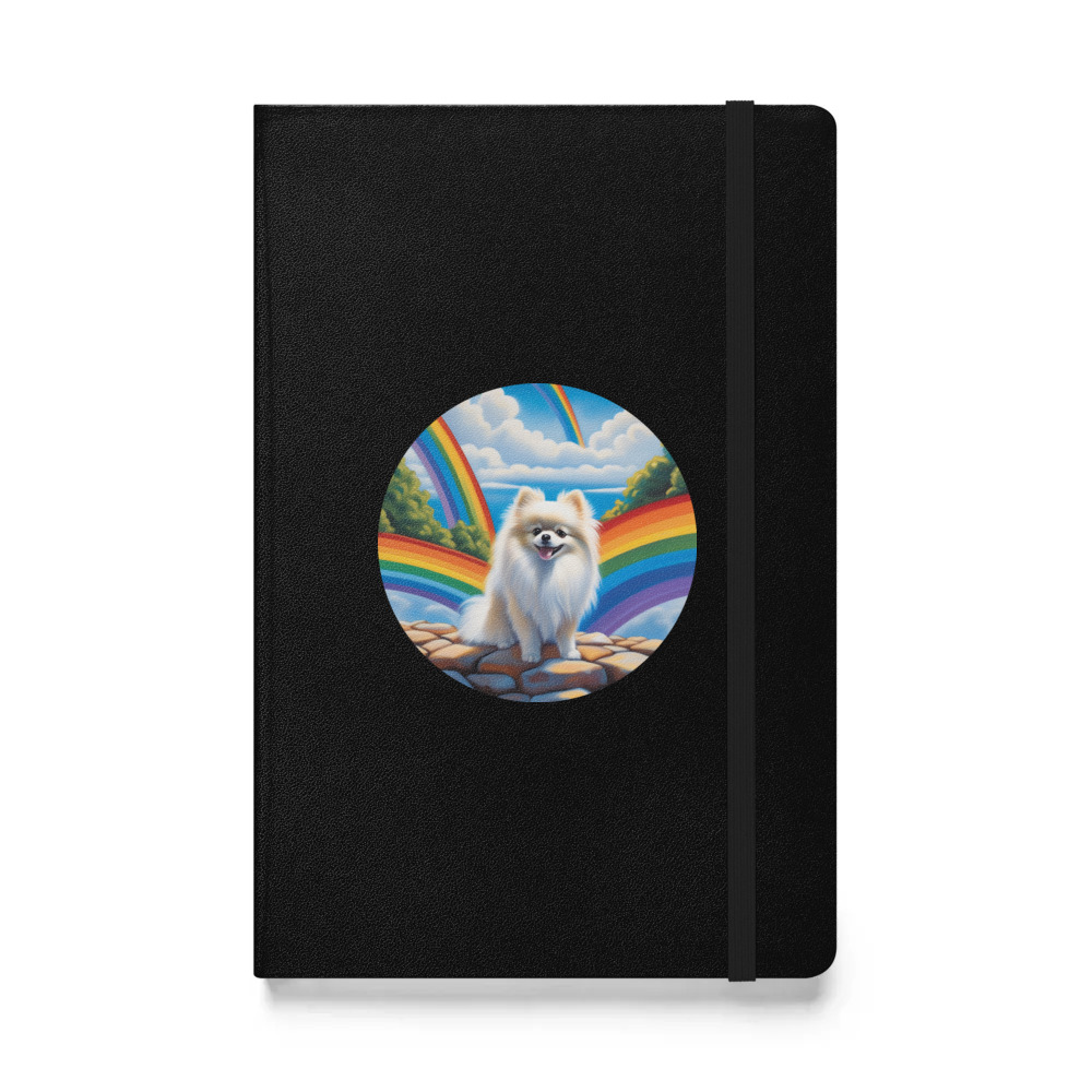 PugMug Custom White Pomeranian Hardcover Bound Notebook