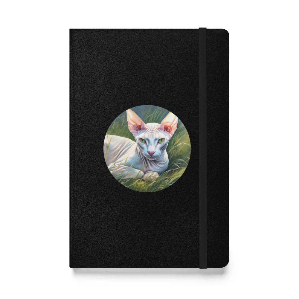 PugMug Custom White Sphynx Cat Hardcover Bound Notebook