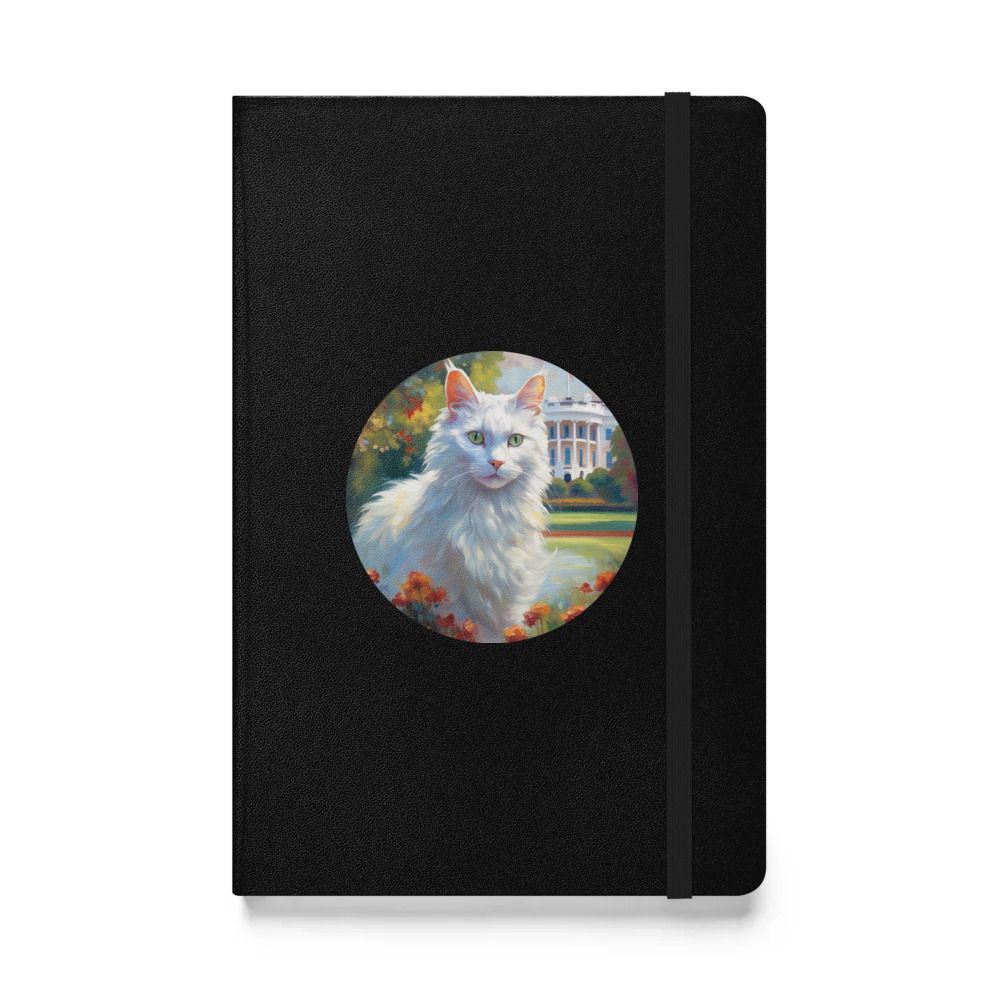 PugMug Custom White Companion Cat Hardcover Bound Notebook