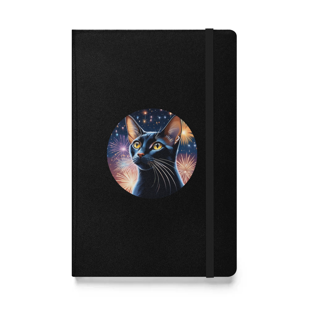 PugMug Custom Black Abyssinian Cat Hardcover Bound Notebook