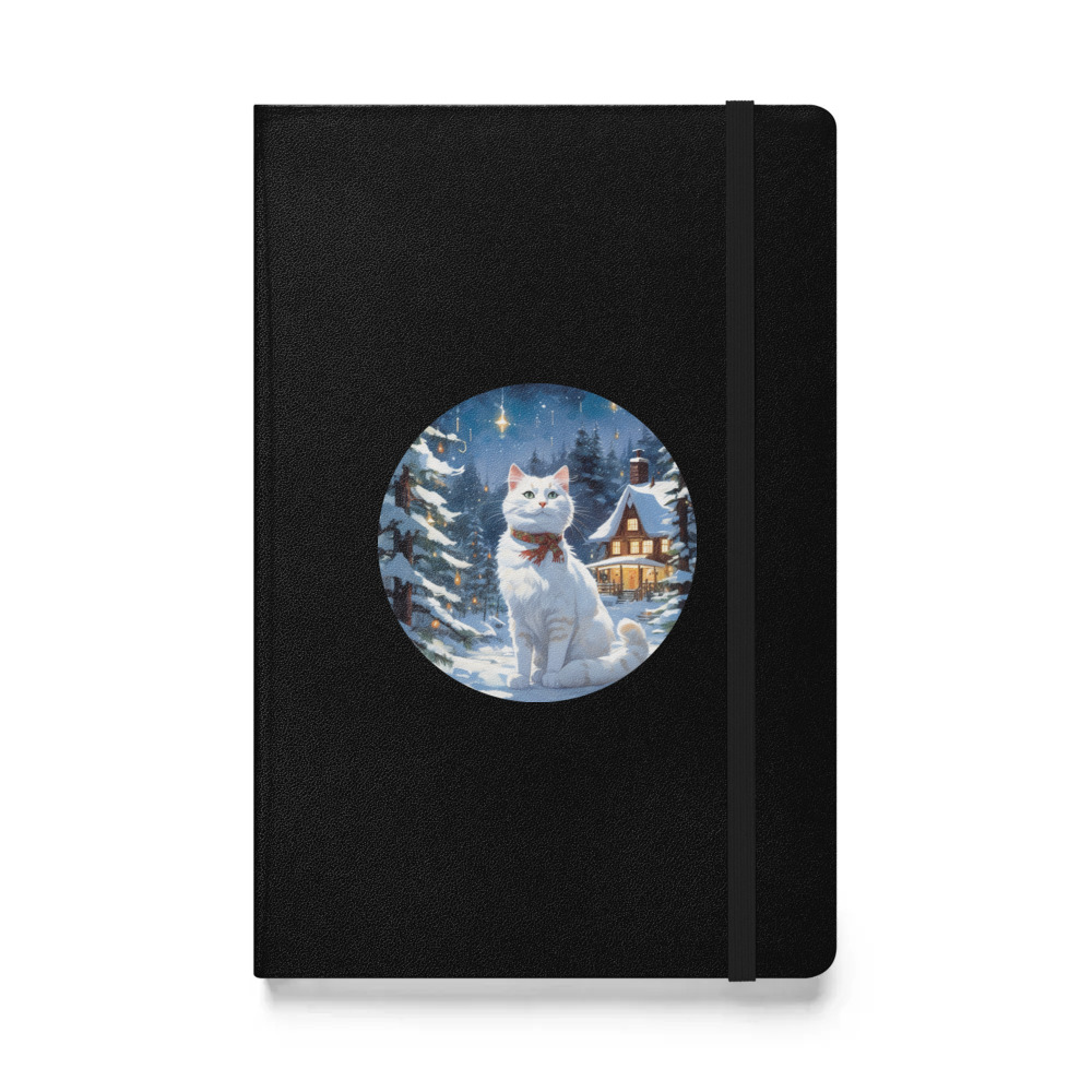 PugMug Custom White Companion Cat Hardcover Bound Notebook