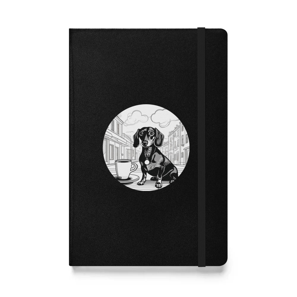 PugMug Custom Black Dachshund Hardcover Bound Notebook