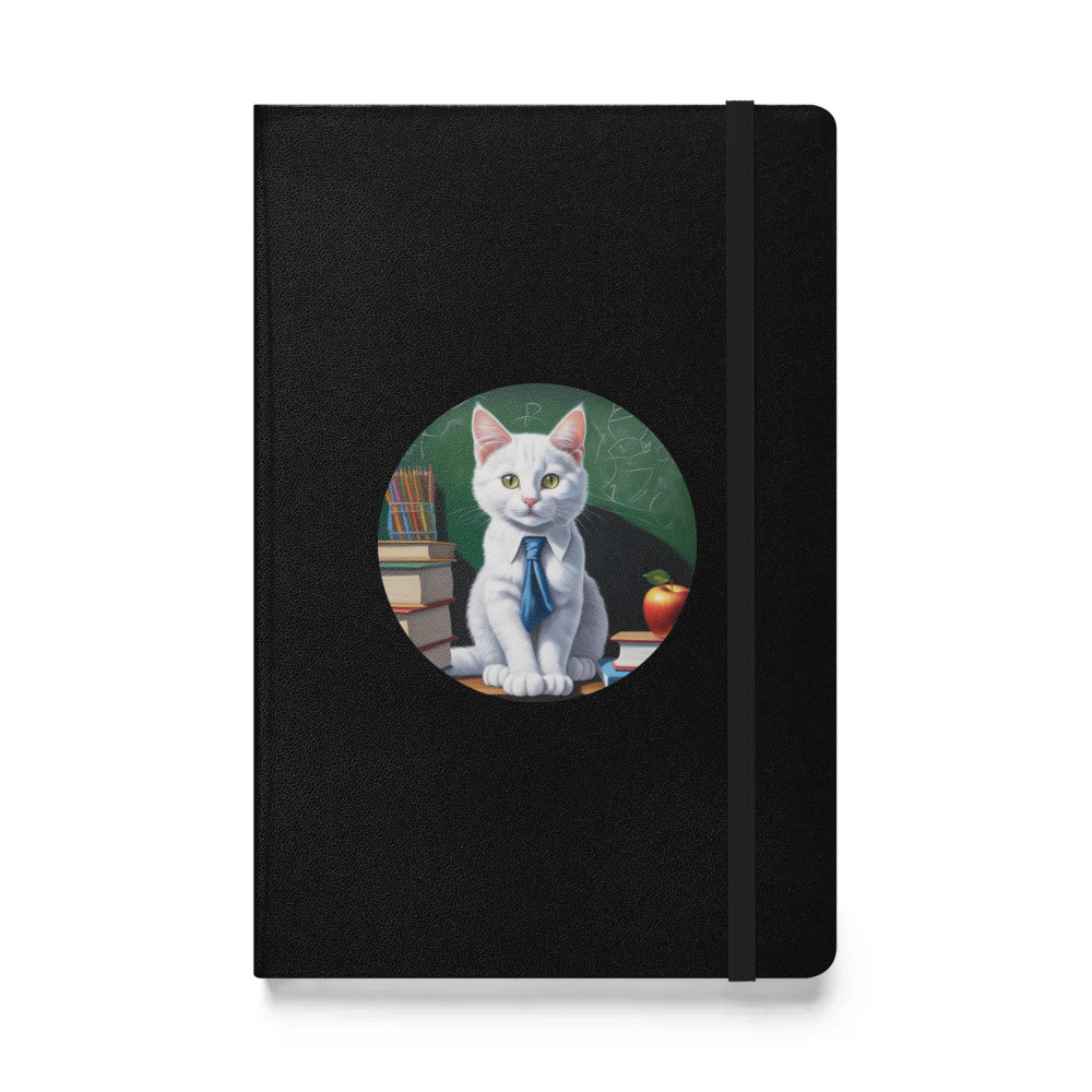 PugMug Custom White Companion Cat Hardcover Bound Notebook
