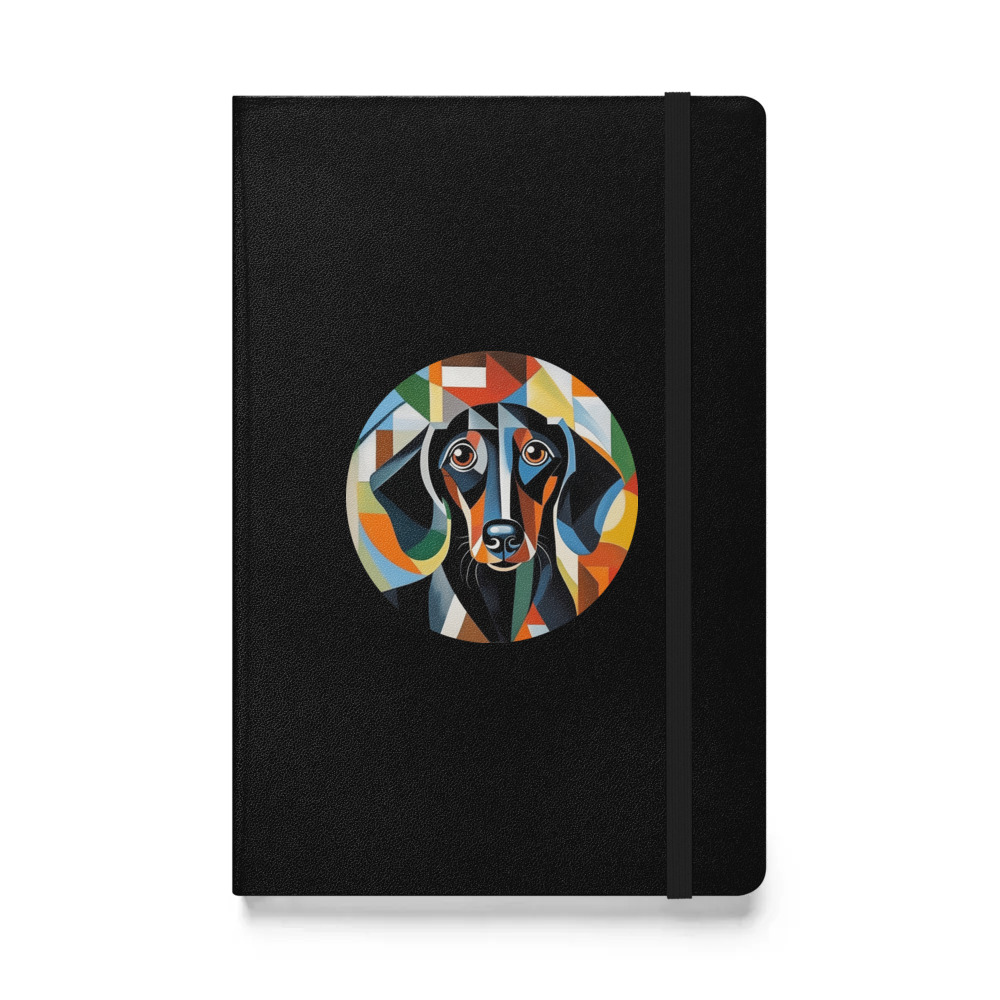 PugMug Custom Black Dachshund Hardcover Bound Notebook