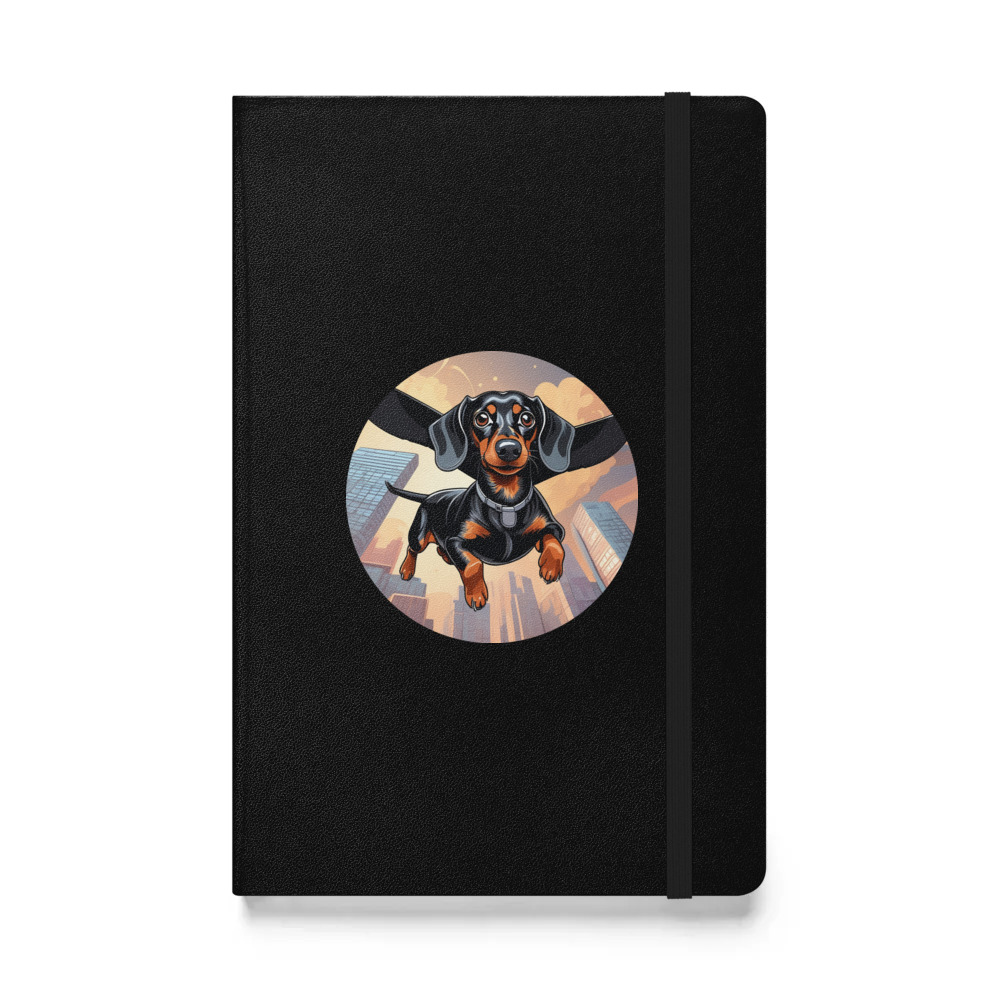 PugMug Custom Black Dachshund Hardcover Bound Notebook