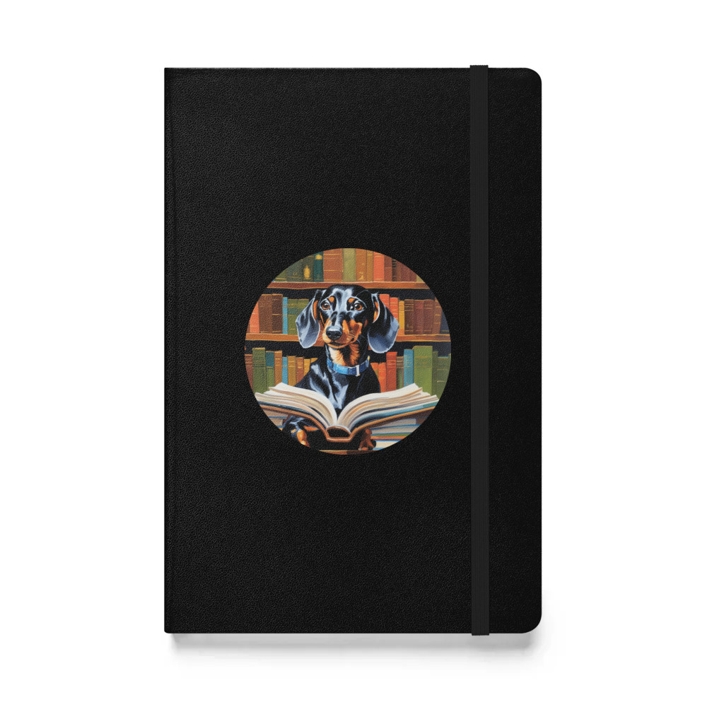 PugMug Custom Black Dachshund Hardcover Bound Notebook