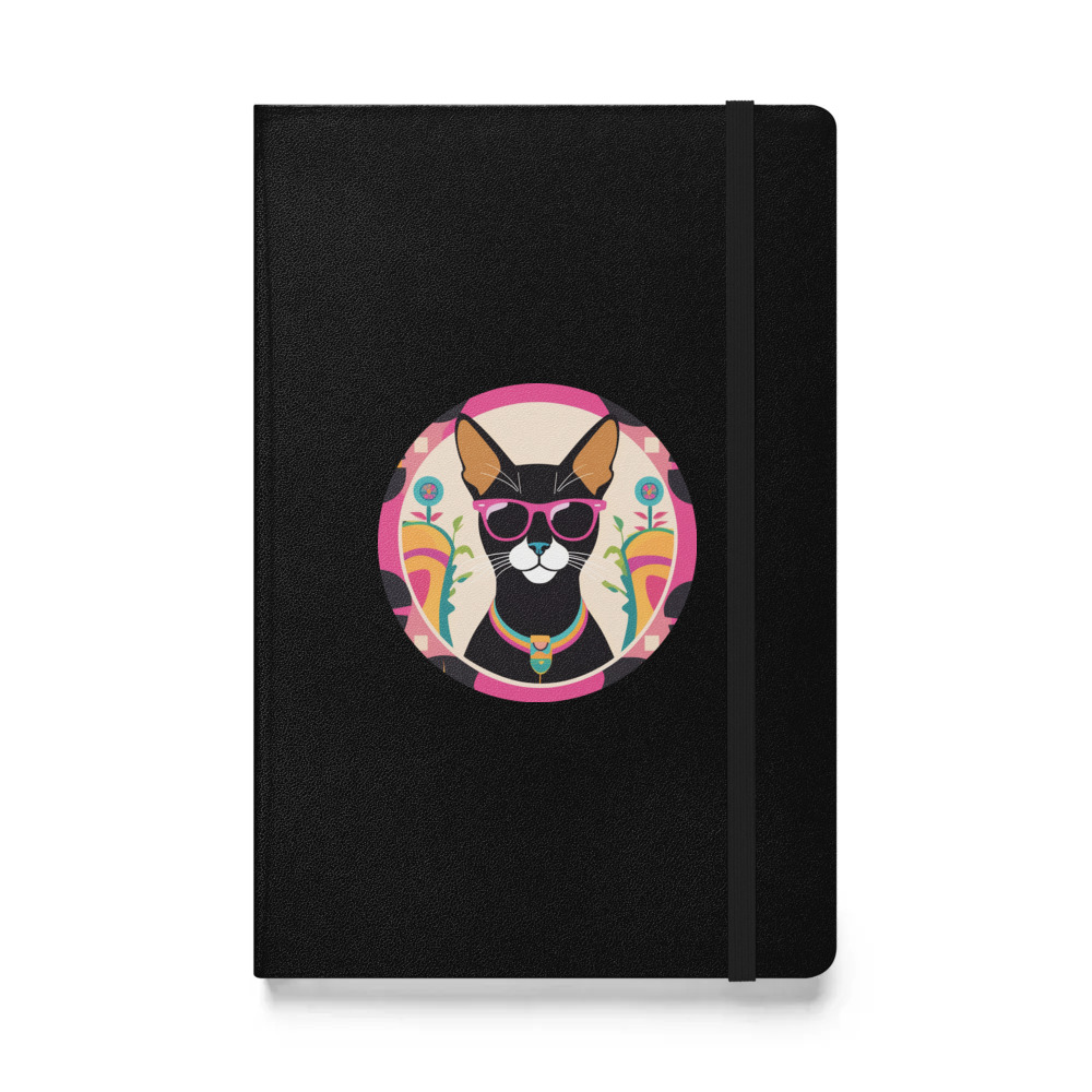PugMug Custom Black Abyssinian Cat Hardcover Bound Notebook