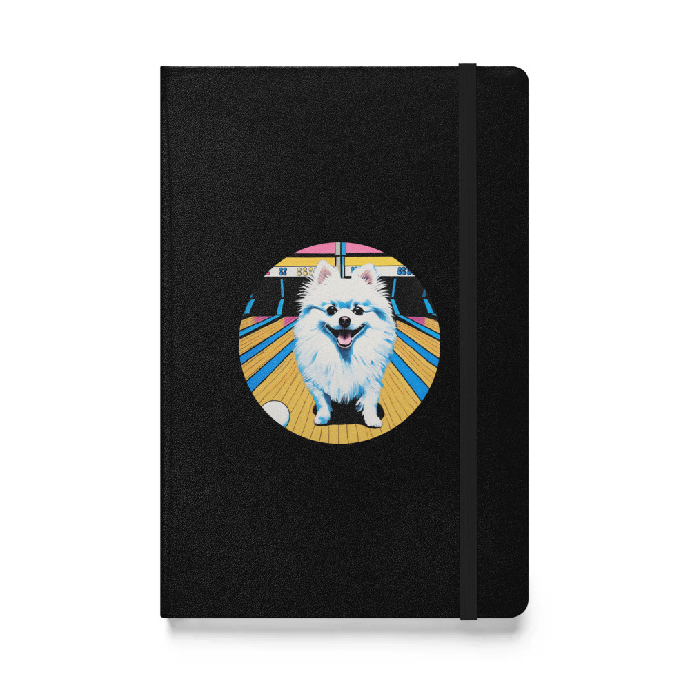 PugMug Custom White Pomeranian Hardcover Bound Notebook