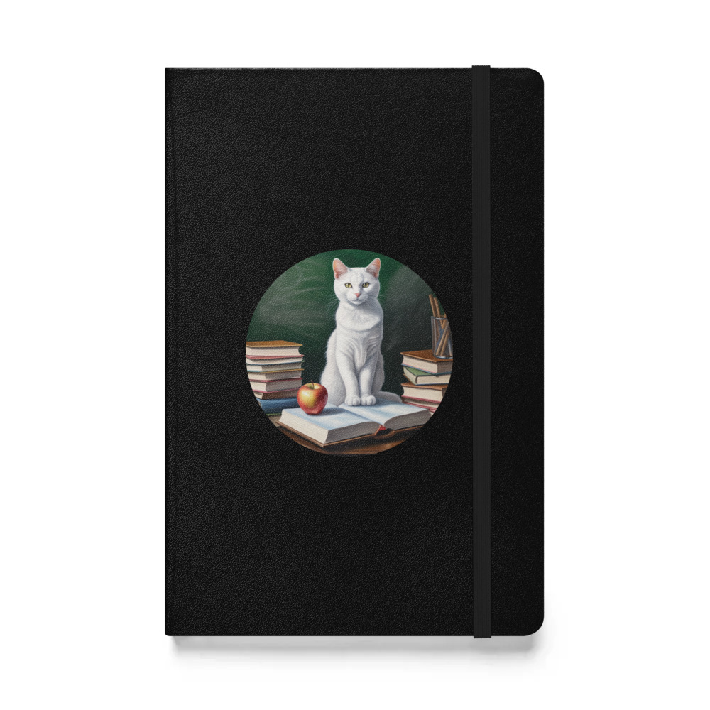PugMug Custom White Companion Cat Hardcover Bound Notebook