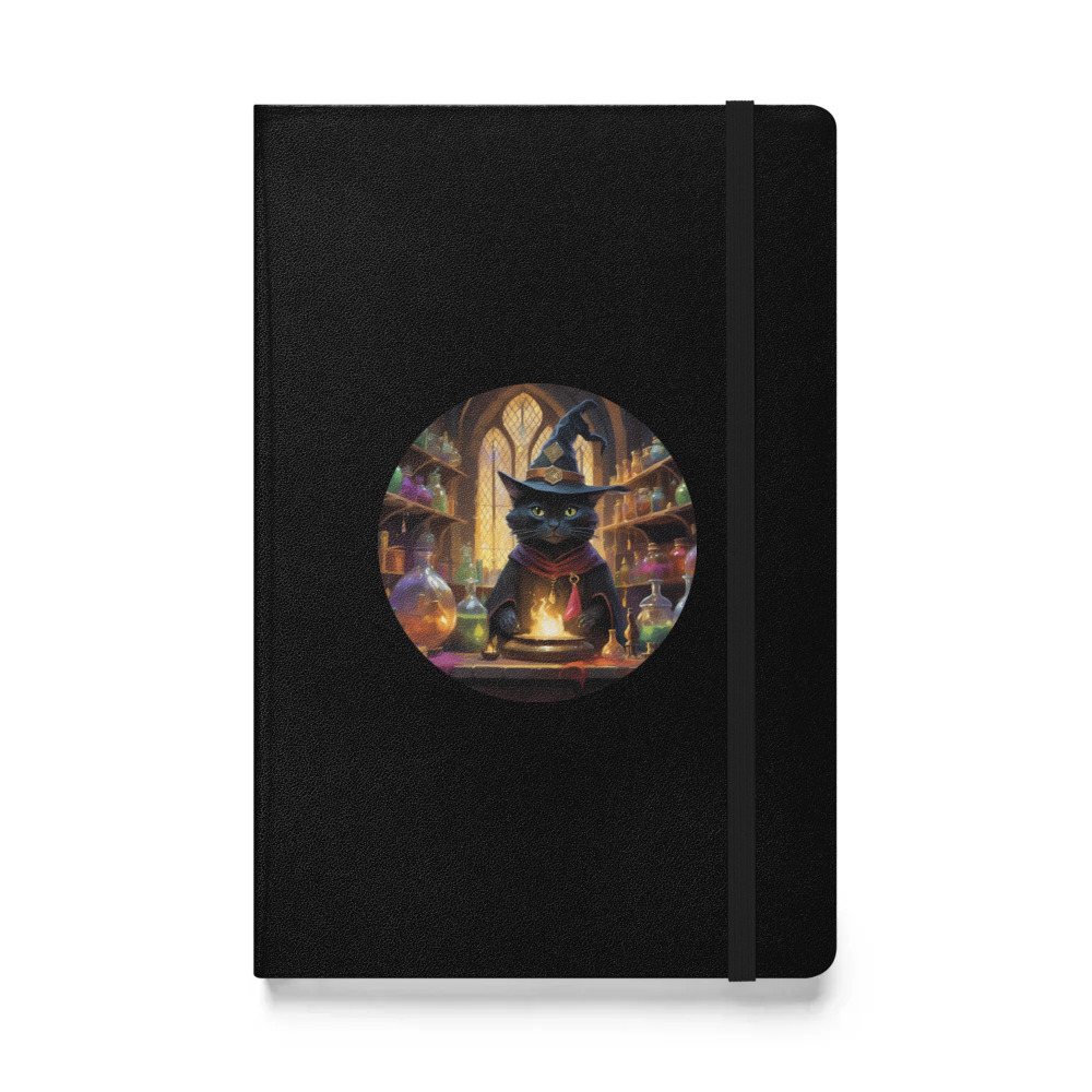 PugMug Custom Black Companion Cat Hardcover Bound Notebook